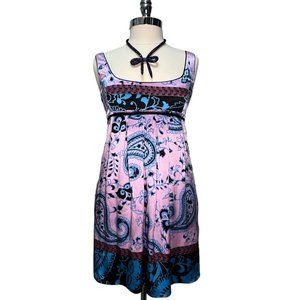 Paisley print silk dress